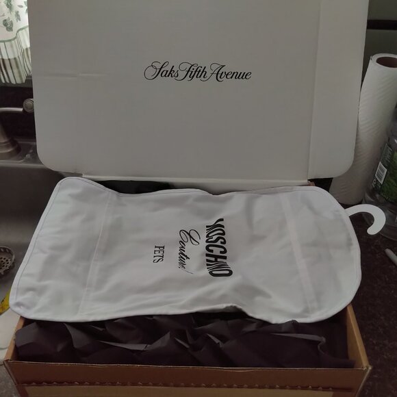 Saks Moschino Couture Black Pet Jacket w/ Garment Bag Hanger & Box Ret. $245.00